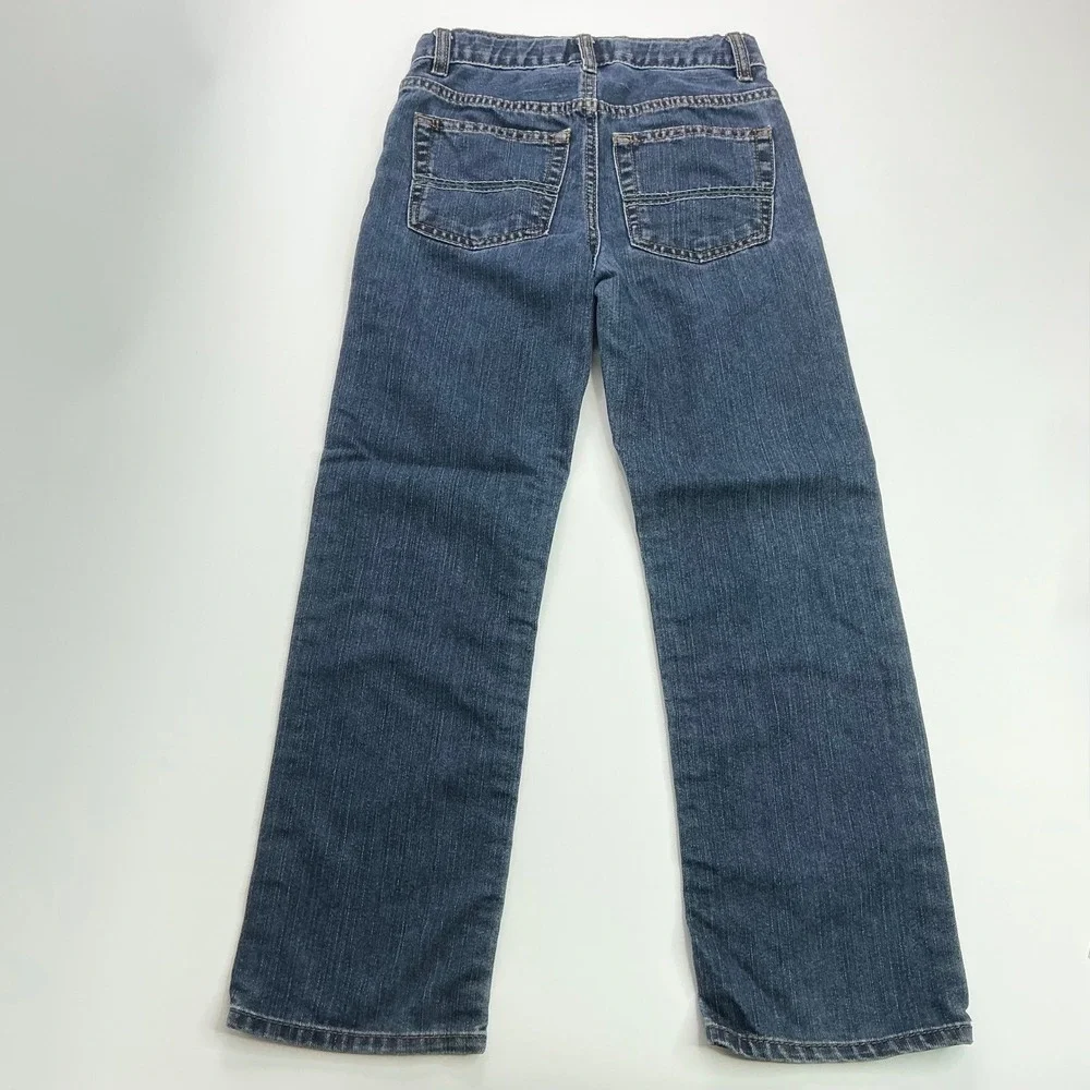 Childrens Place Blue Straight Leg Jeans Kids Size 8 Adjustable Waist Denim